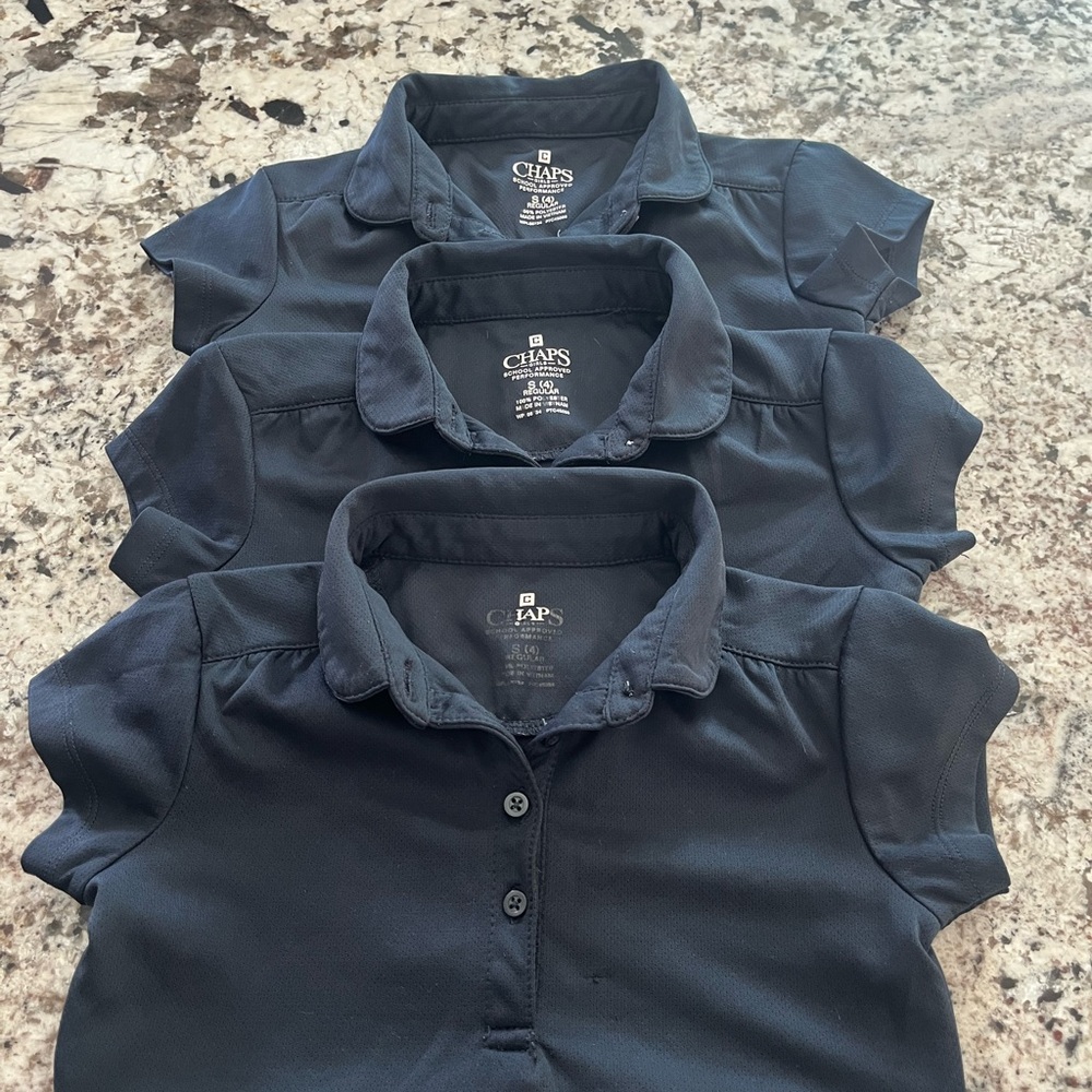 Chaps Dark Blue Polo Shirt Trio